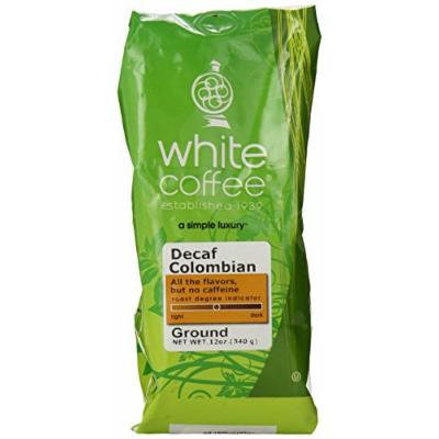 White Coffee Decaf Colombian Whole Bean Coffee, 12 Ounce