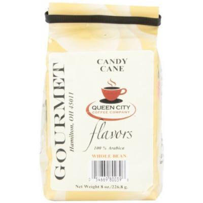 Queen City Candy Cane Flavored Whole Bean Coffee, 8-Ounce Bags (Pack of 3)