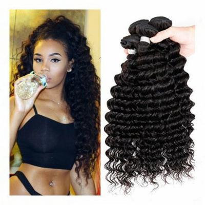 Passion7a Human Hair Direct 100% Virgin Brazilian Human Hair Extensions Water Wave 3-pack Bundle, Natual Black Color 300g Total (100g Each) (18 20 22)