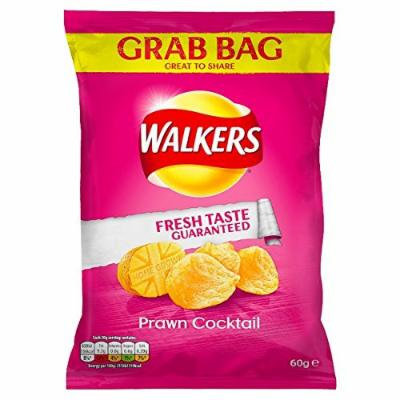 Walkers Prawn Cocktail Flavour Crisps 60g (Pack of 6)