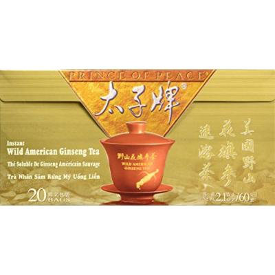 Prince of Peace Wild American Ginseng Instant Tea, Triple Pack (3 Boxes X 20 Sachets)