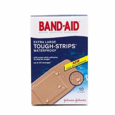 Band-Aid Tough-Strips Waterproof Bandages, Extra Large 10 ea
