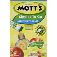 Mott's Singles-To-Go Suger Free Drink Mix Apple White Grape