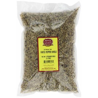 Spicy World Whole White Peppercorns Bulk, 5-Pounds
