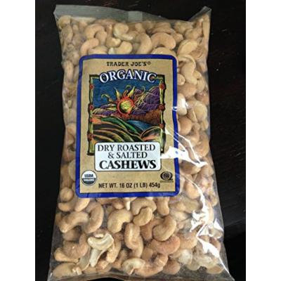 Trader Joe's Organic Dry Roasted & Salted Cashews 16 oz