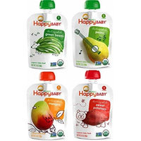 Happy Baby Organic Baby Food Stage 1 Starting Solids Variety Pack, 16/3.5 oz