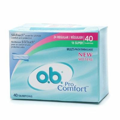 o.b. Pro Comfort Non-Applicator Tampons, Value Pack, Multi Pak 40 ea