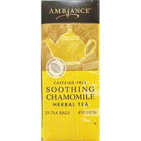 1.37oz Ambiance Soothing Chamomile Herbal Tea, Caffeine Free, 25 Tea Bags (One Box)