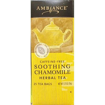 1.37oz Ambiance Soothing Chamomile Herbal Tea, Caffeine Free, 25 Tea Bags (One Box)