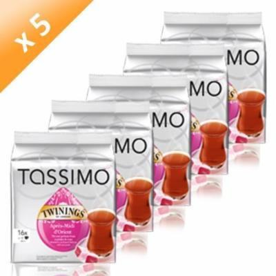 Tassimo Twinings Après-Midi d'Orient, Black Tea Flavor, Pack of 5, 5 x 16 T-Discs