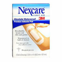 Nexcare Waterproof Transparent Dressing Sterile Adhesive Pads 5 ea Pack of 6