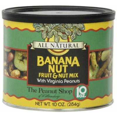 The Peanut Shop of Williamsburg All Natural Banana Nut Fruit & Nut Mix with Virginia Peanuts, 10-Ounce Tin