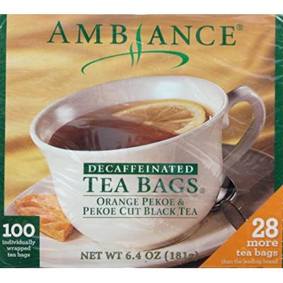 100 Ambiance Orange Pekoe & Pekoe Cut Black Tea Bags Decaffeinated