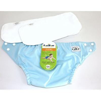 FuzziBunz Modern Cloth Diapers - ONE SIZE ELITE + 2 Inserts - Baby Blue