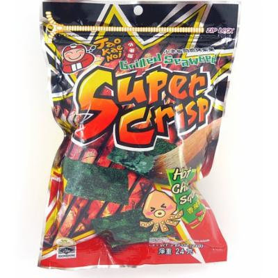 Super Crisp Grilled Seaweed (Hot Chili Squid Flavor) .84oz (Pack of 6)