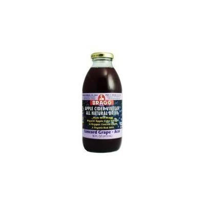 Bragg Organic Concord Grape Acai Apple Cider Vinegar Drink 16 Ounce 12 Per Case.