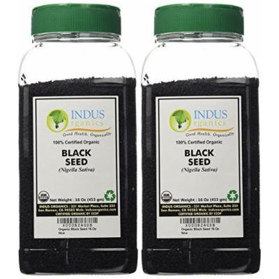 Indus Organics Black Seeds, Black Cumin, (Nigella Sativa) 1 Lb, (X2 Jars), Freshly Packed