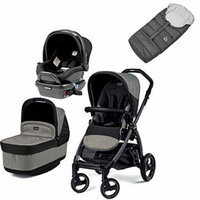 Peg Perego Book Pop Travel Bundle w Primo Viaggio 4/35 Infant Car Seat & Vario Footmuff (Atmosphere)