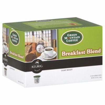 Green Mountain Coffee K-cups, Light Roast, Breakfast Blend, 12 Ct