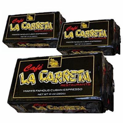 Cafe La Carreta Espresso Coffee 3 PACK 10 oz Miami Cuban-style Espresso