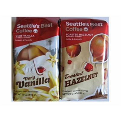 Seattle's Best Ground Coffee Bundle - Very Vanilla 12oz and Toasted Hazelnut 12oz