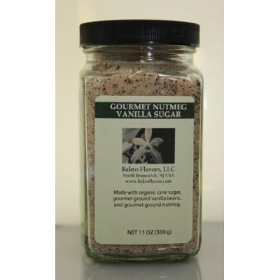 Gourmet Nutmeg Vanilla Sugar in a Glass Jar-11 OZ (330 g)