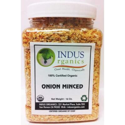 Indus Organic Onion Minced Spice Pack Jar, 16 Oz, Freshly Packed