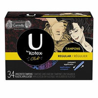 U by Kotex Click Tampon, Regular Absorbency, Carmilla Limited Edition, Unscented, 34 Count (Pack of 6)