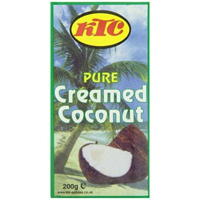 KTC Pure Creamed Coconut, 200-Gram Boxes (Pack of 40)