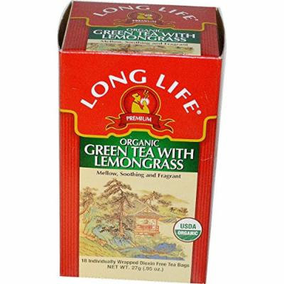 Long Life Teas - Organic Green Tea with Lemongrass - 18 Tea Bags