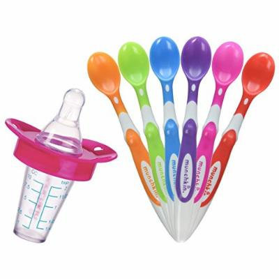 Munchkin The Medicator Pacifier Medicine Dispenser with 6-Pack Soft Tip Infant Spoons, Pink
