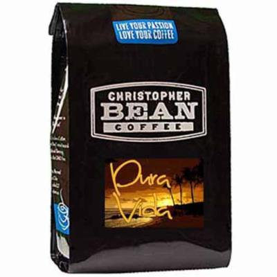 Christopher Bean Coffee Decaffeinated Whole Bean Coffee, Decaf Pura Vida Blend, 12 Ounce