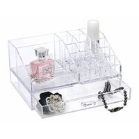 Rucci Acrylic Cosmetic Organizer with Jewelry Box