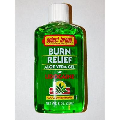 Select Brand BURN RELIEF Aloe Vera Gel with Lidocaine 8oz