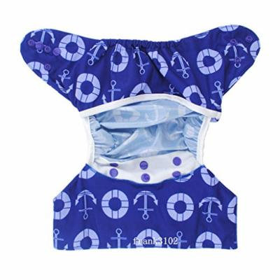 1 Cloth Diaper Cover Snap Adjustable Waterproof Nappy Cover Double Gussets Navy