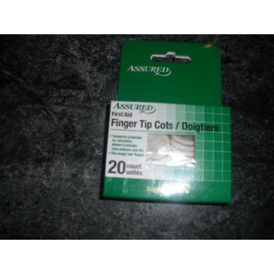 Assured Finger Tip Cots, Assorted sizes, 20 count