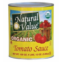 Natural Value Organic Tomato Sauce, 106 Ounce (Pack of 6)