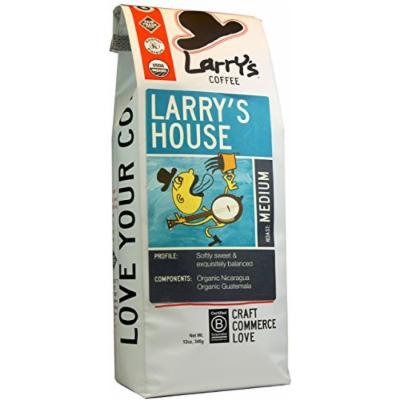 Larry's Beans Fair Trade Organic Coffee, Larry's House Blend, Whole Bean, 12-Ounce Bags (Pack of 3)