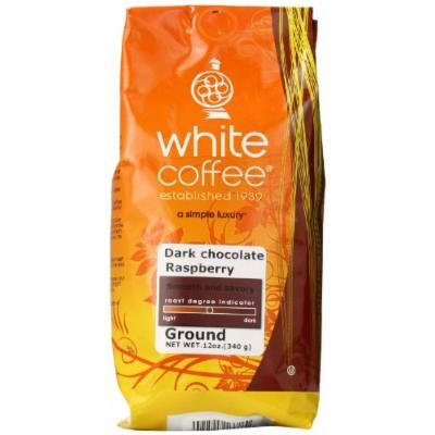 White Coffee Dark Chocolate Ground Coffee, Raspberry, 12 Ounce