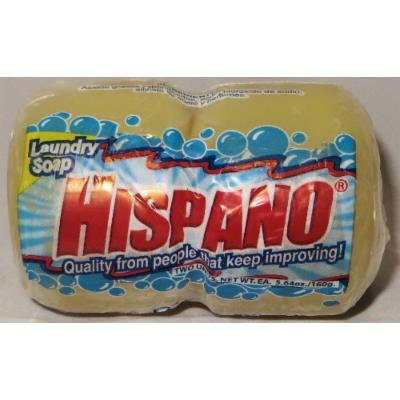 Hispano Laundry Soap 2 BAR Round 5.64 Oz /160 Gr (Pack of 6) 12 Bars Total