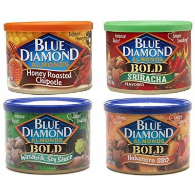 Blue Diamond® Bold Hot Spicy Almonds Bundle Chipotle,Sriracha,Habanero And Wasabi Variety