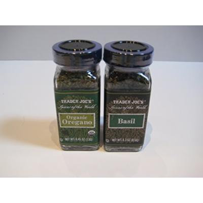 Trader Joe's Spices of the World Organic Oregano .45 Oz & Basil .3 Oz Bundle