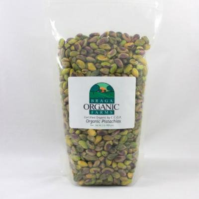 Braga Organic Farms Kernels Pistachios, Raw, 2 Pound