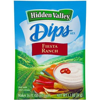 Hidden Valley Dips: Fiesta Ranch (Pack of 4) 1.1 oz Packets