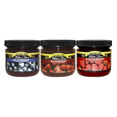 Walden Farms Calorie Free Fat Free Gluten Free Sugar Free Fruit Spreads (Raspberry-Blueberry-Strawberry,(1 Jar EACH)
