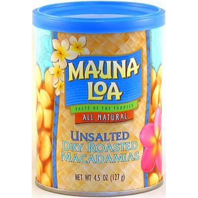 Mauna Loa Dry Roasted Unsalted Macadamia Nuts, 4.5-Ounce Can