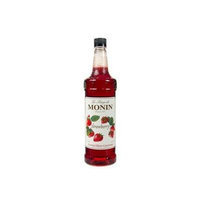 Monin Flavored Syrup, Strawberry, 33.8-Ounce Plastic Bottle (1 liter)