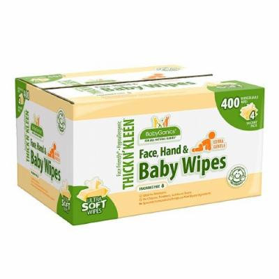 Babyganics Face, Hand & Baby Wipes, Fragrance Free 400 ea