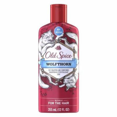 Old Spice Hair Care - Wolfthorn - 2 in 1 Shampoo & Conditioner - Net Wt. 12 FL OZ (355 mL) Each - Pack of 2