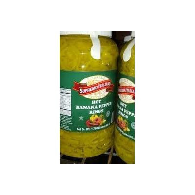 Supremo Italiano: Hot Banana Pepper Rings 1 Gallon (2 Pack)